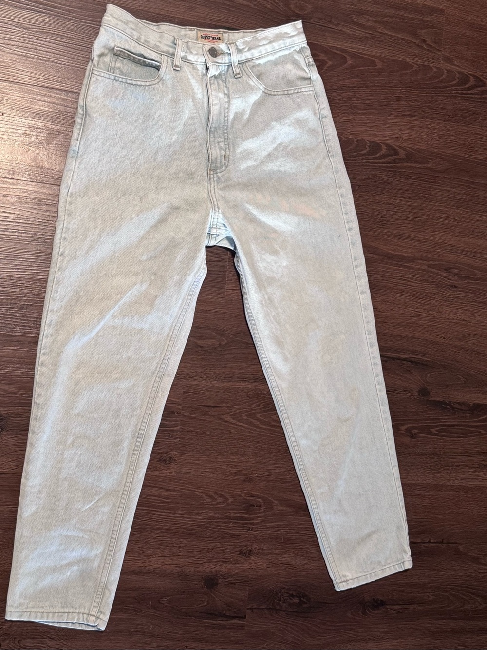 Vintage 90s GUESS Jeans Made in USA Light Wash High Waisted Denim Size 30